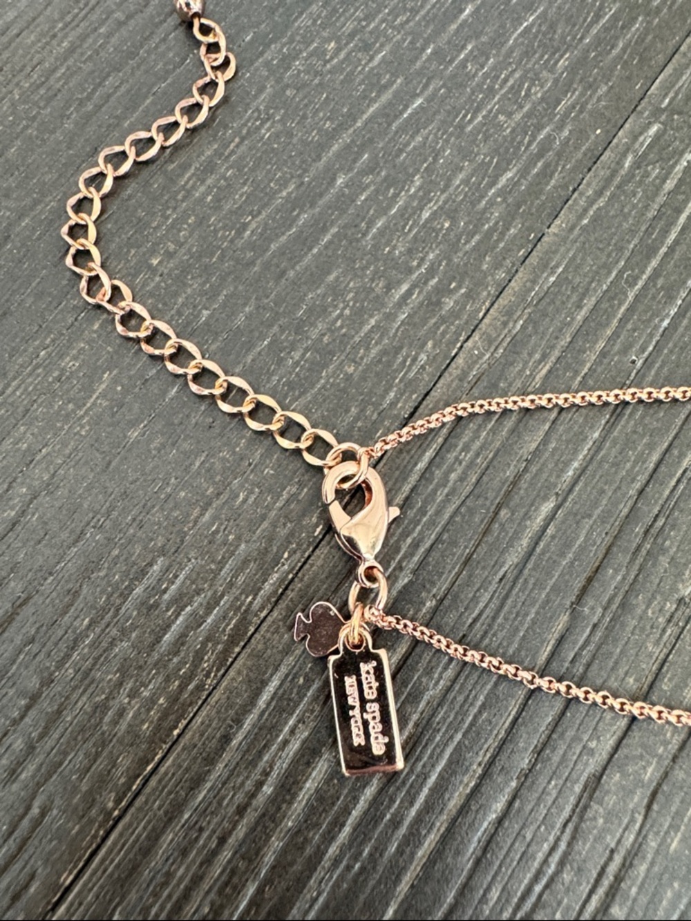 Kate Spade Flying Pig Necklace Rose Gold Crystal Pendant 9” | Cute Novelty Charm - Picture 5 of 6